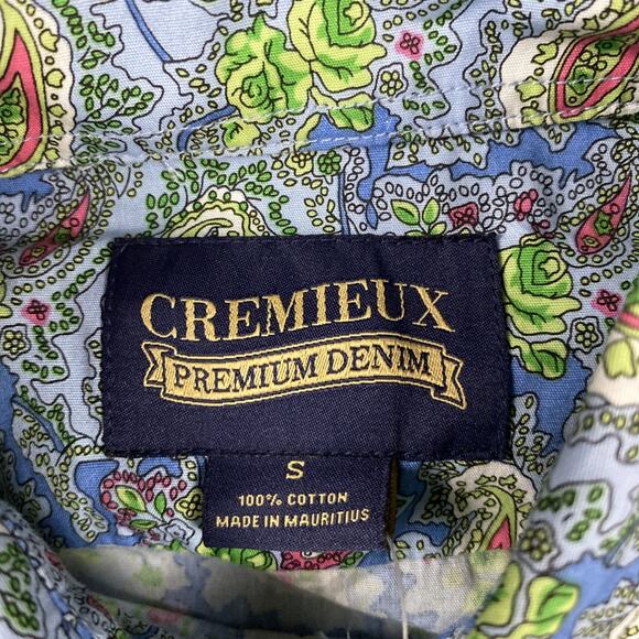 Cremieux Shirt Men Small Paisley Colorful Button Short Slv Flip Cuff NWT - Picture 3 of 10